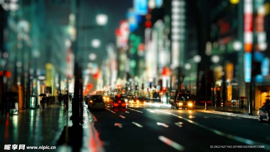 城市夜景马路