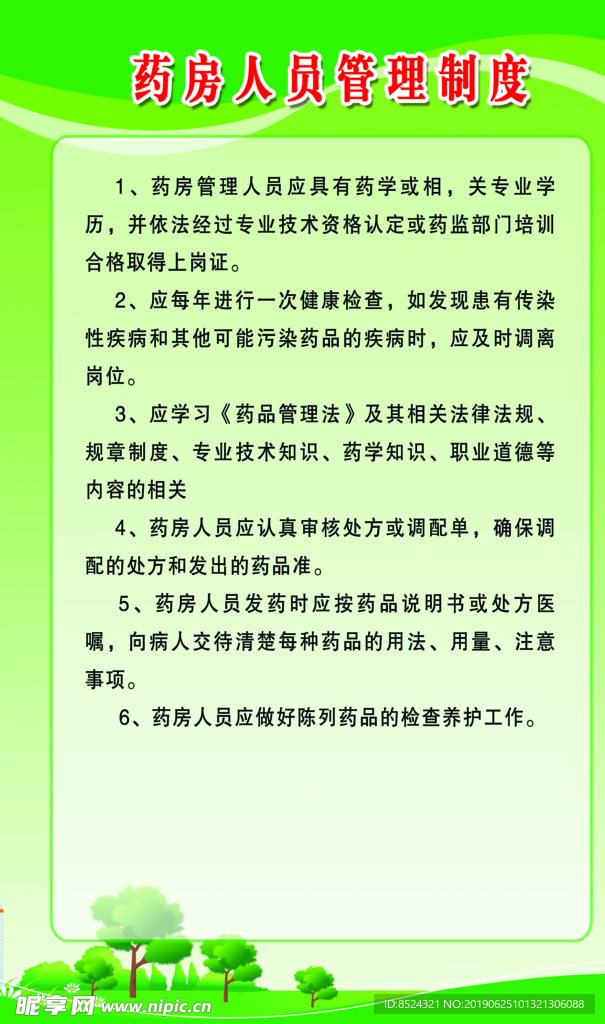 藥房人員管理制度