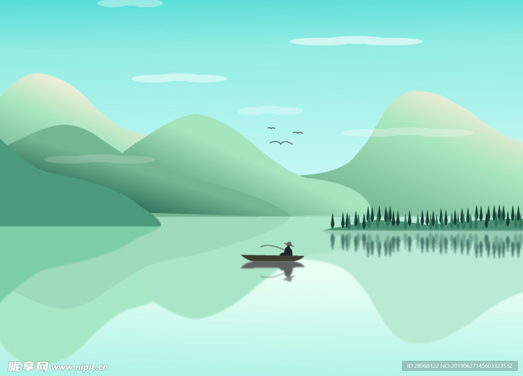 插畫山水