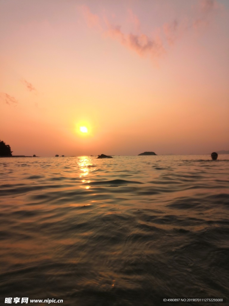 海邊落日 海濱晚霞