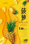 黄色高端菠萝海报