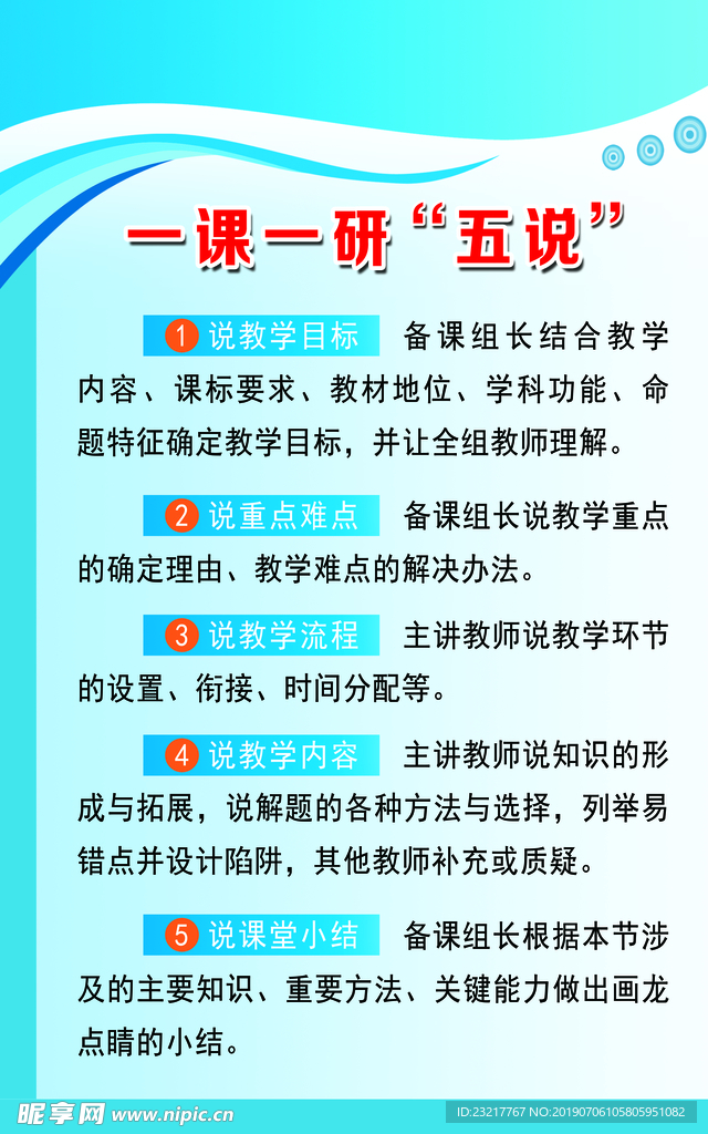 一課一研“五說”