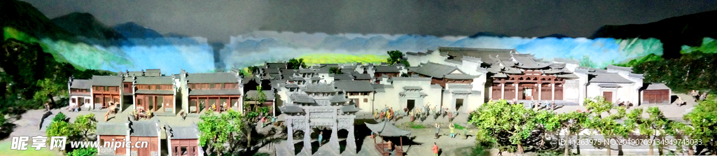 古代城市 場景復(fù)原圖 城市沙盤
