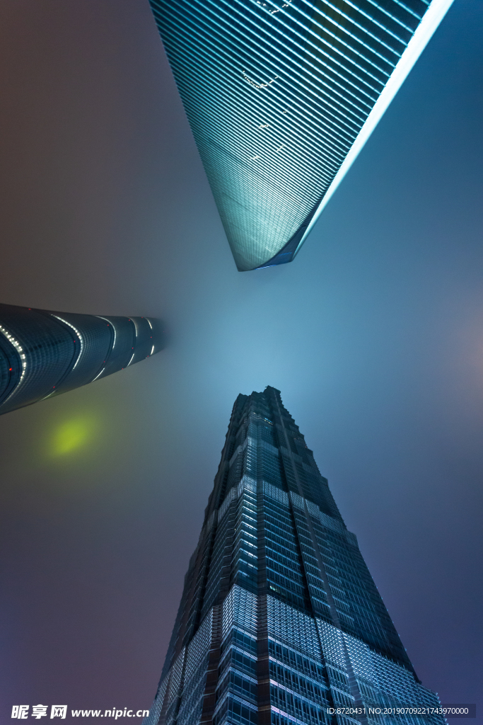 上海陆家嘴地标夜景