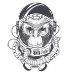 猴子宇航员插画