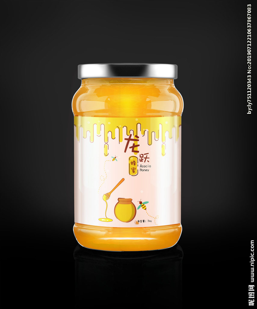 龍跃蜂蜜瓶型包装设计