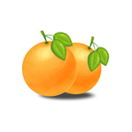手绘卡通水果橘子