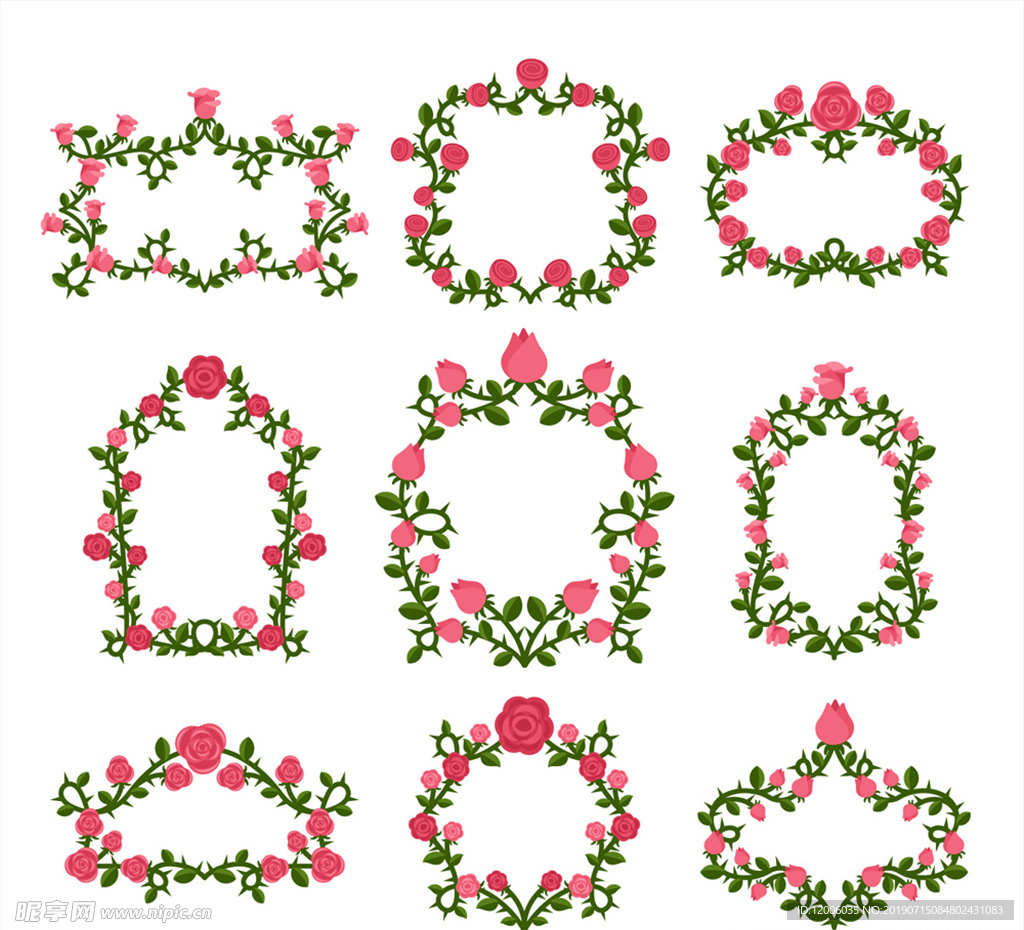 9款红色玫瑰花框架