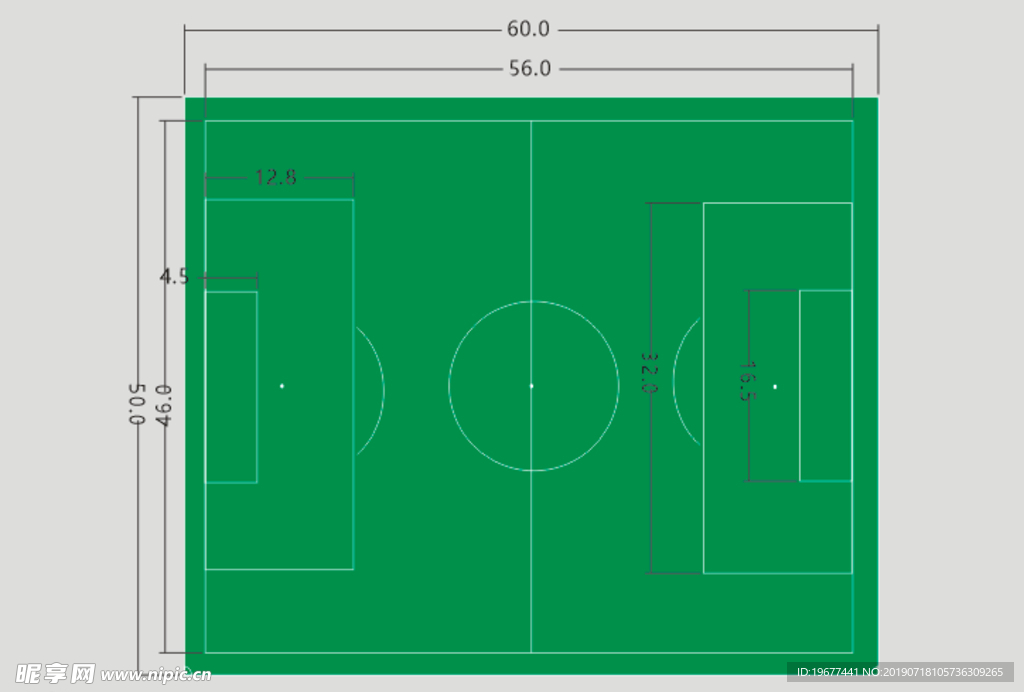 七人制足球场平面尺寸图