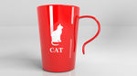 红色猫咪奶茶杯