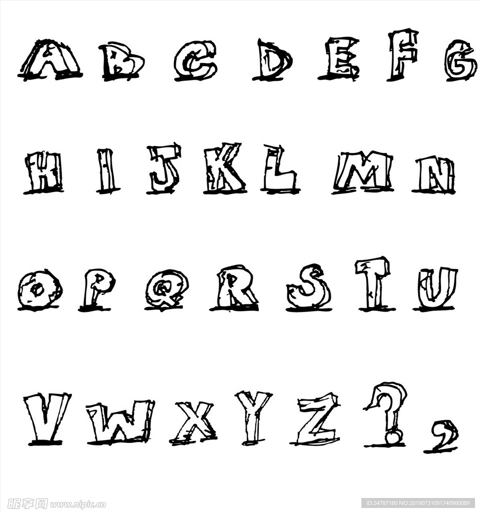 手绘字母