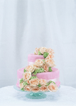 塔式蛋糕玫瑰花饰摄影
