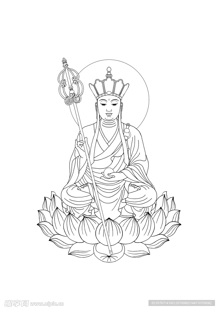 地藏像線描