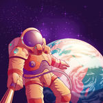 外太空的宇航员插画