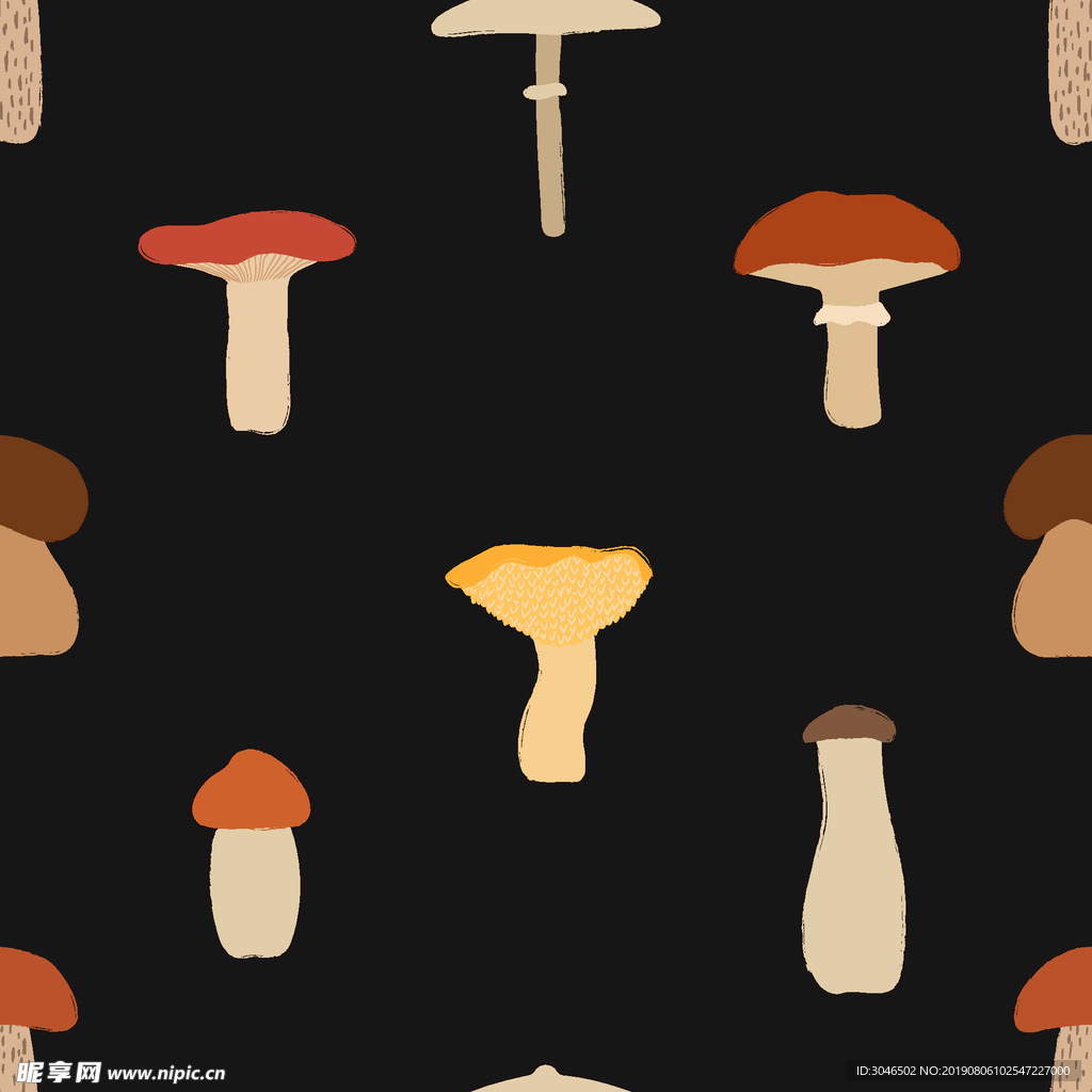 矢量蘑菇创意图案背景