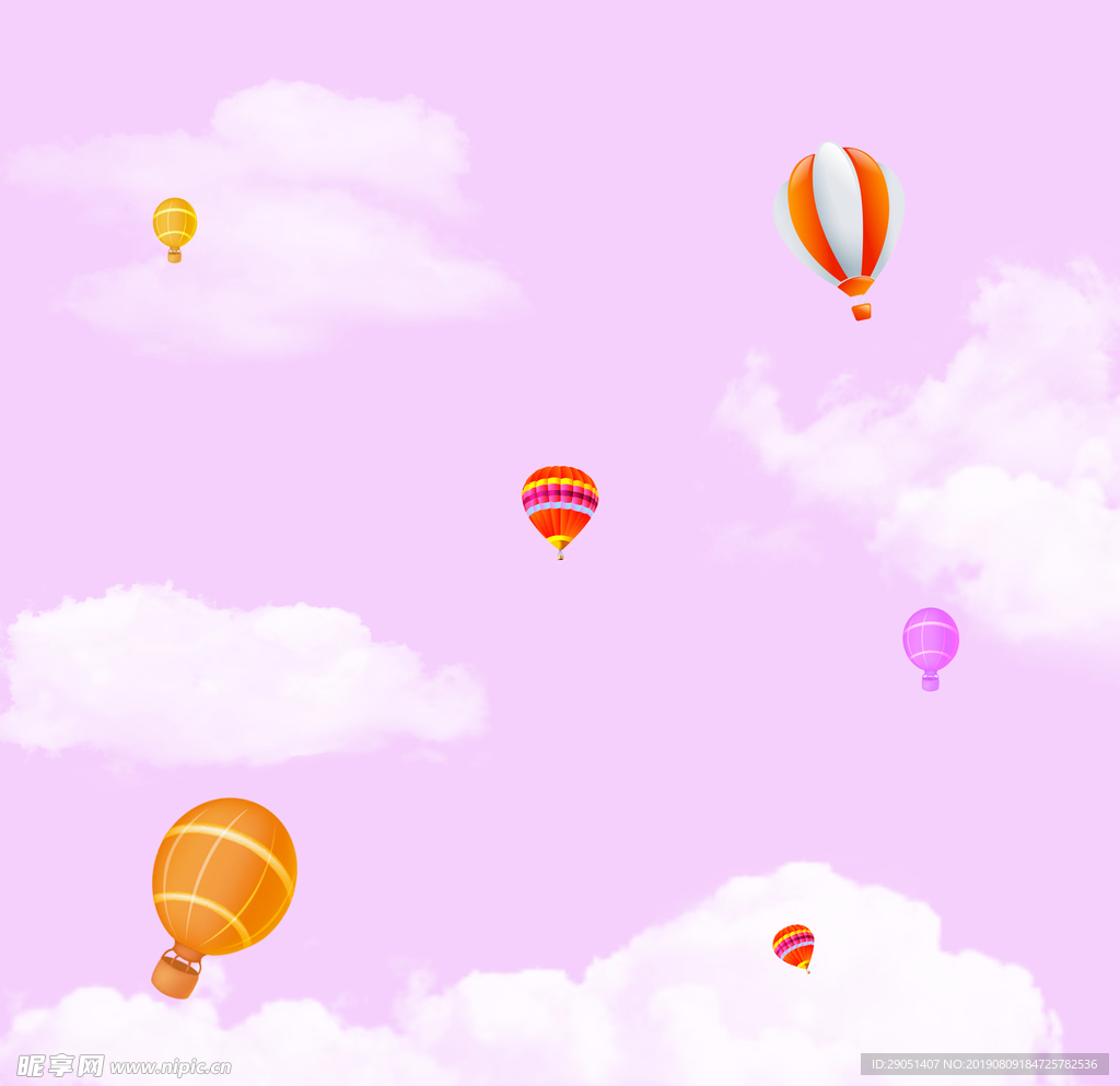 粉红色天空热气球主图