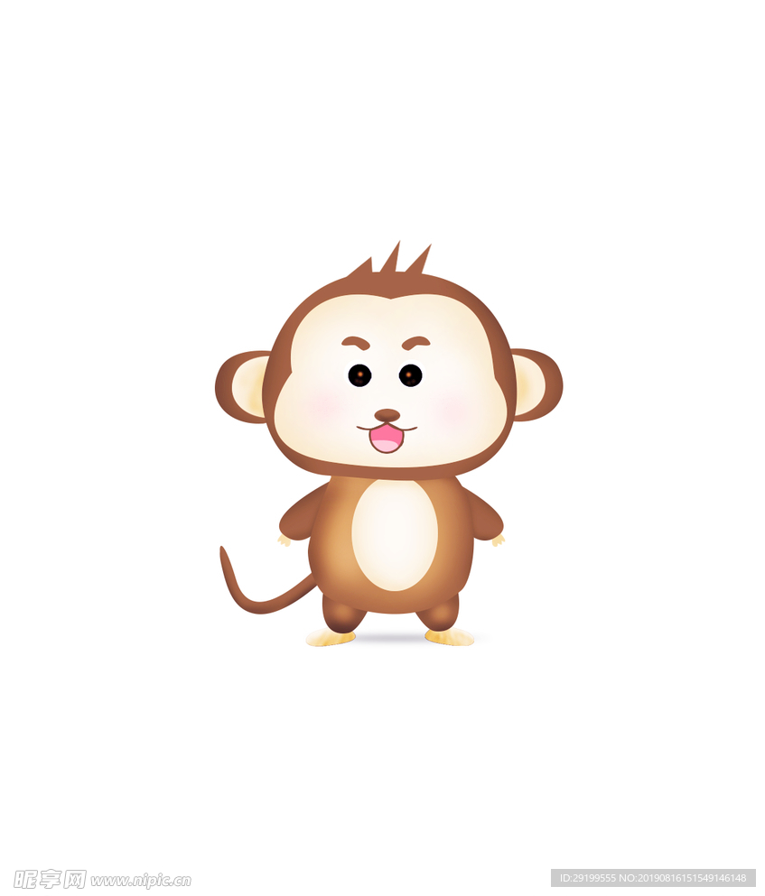 手繪卡通可愛(ài)小猴子