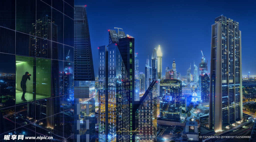 城市夜景建筑燈光風景