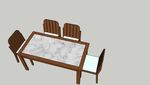 木质桌椅SU模型