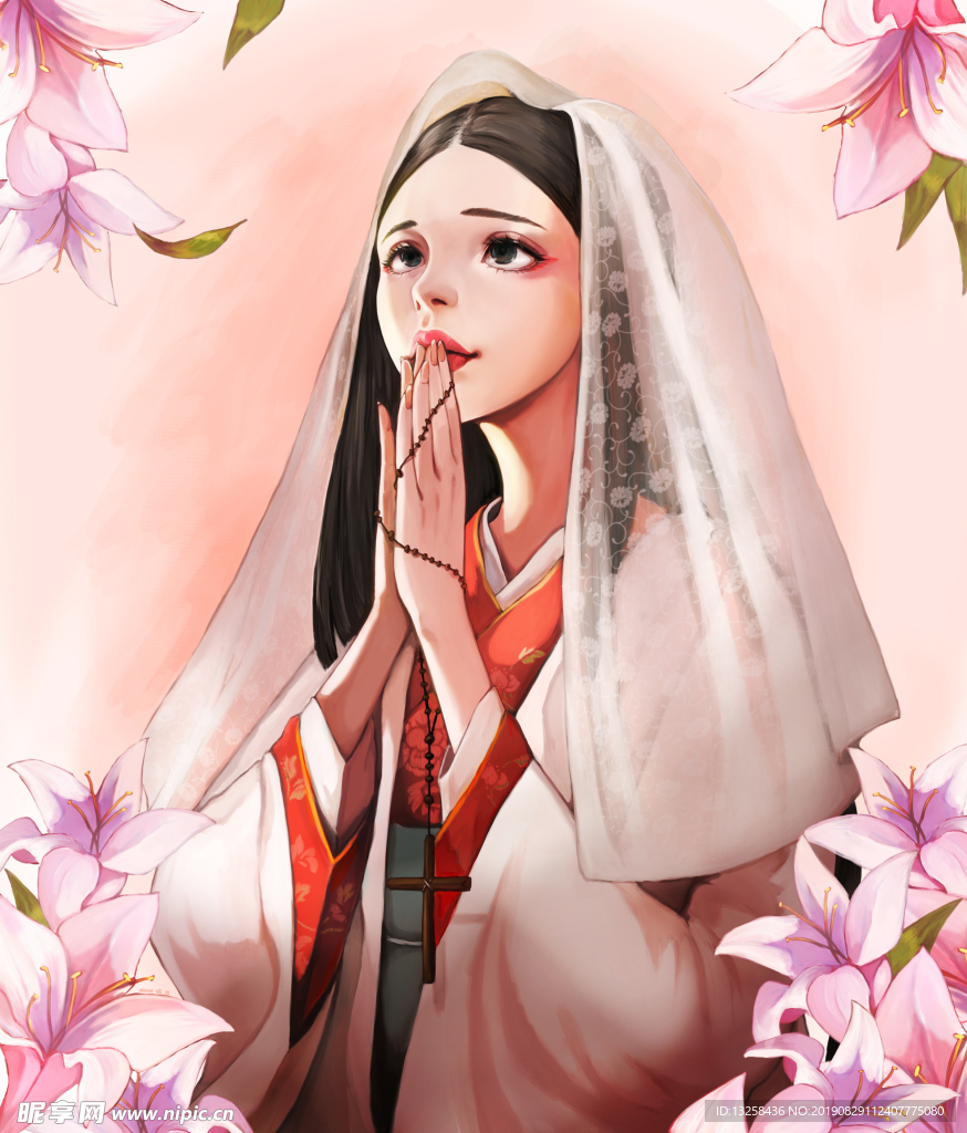 女孩卡通插畫動漫人物