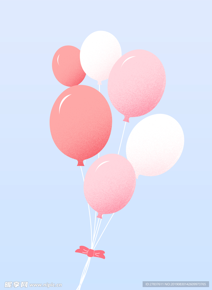 粉色气球 渐变浪漫约会元素