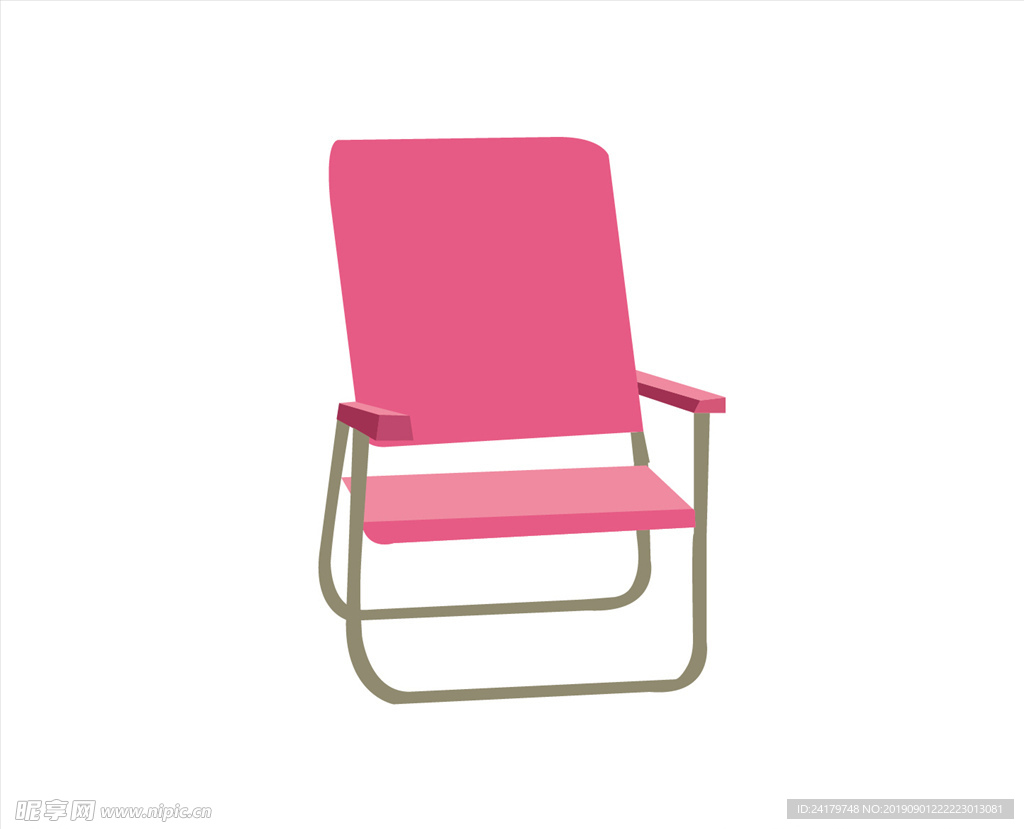 家居装饰靠椅椅子粉红色矢量图
