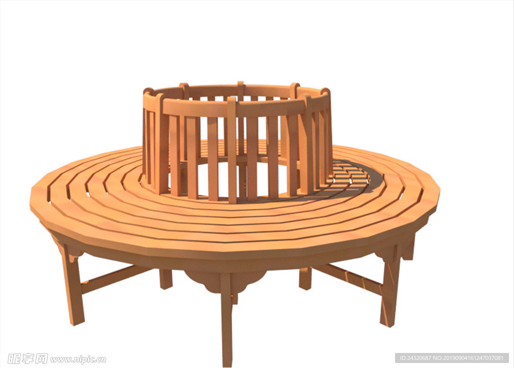 圆形树池小品座椅SU模型