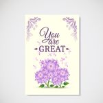 朋友卡片上有紫色的花朵