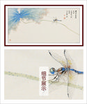 蜻蜓 国画 荷叶