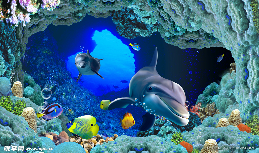 海洋海底海豚