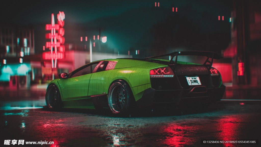 綠色跑車汽車