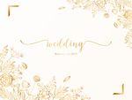 小清新婚礼背景 手绘线条花朵