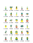 彩色花盆植物图标