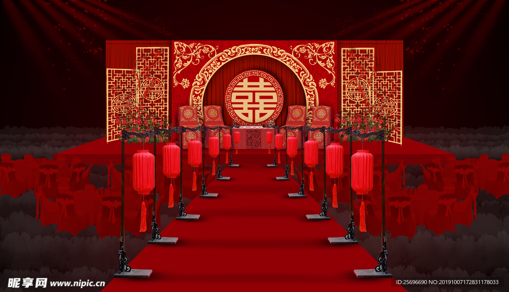 中式婚礼仪式区效果图