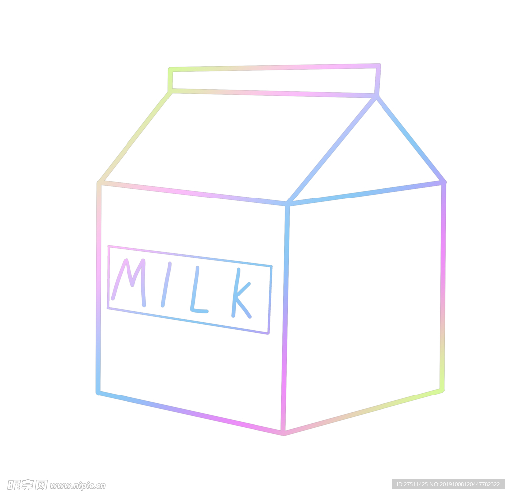 彩色牛奶线稿