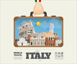 意大利旅游创意插画设计