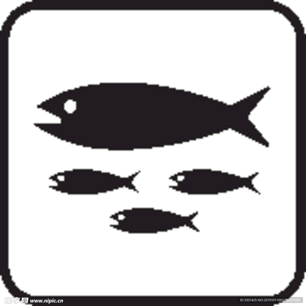 生活图标系列 鱼群图标