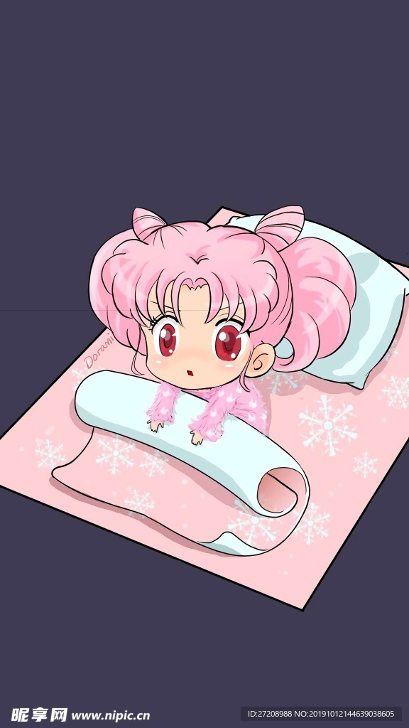 卷被子小小美少女