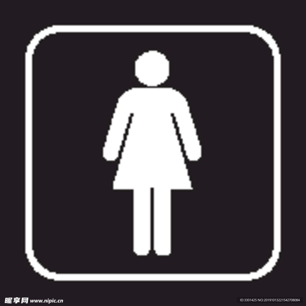 商场图标系列 女卫生间厕所图标