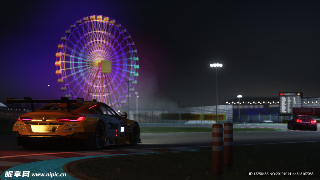 城市夜景跑車汽車燈光