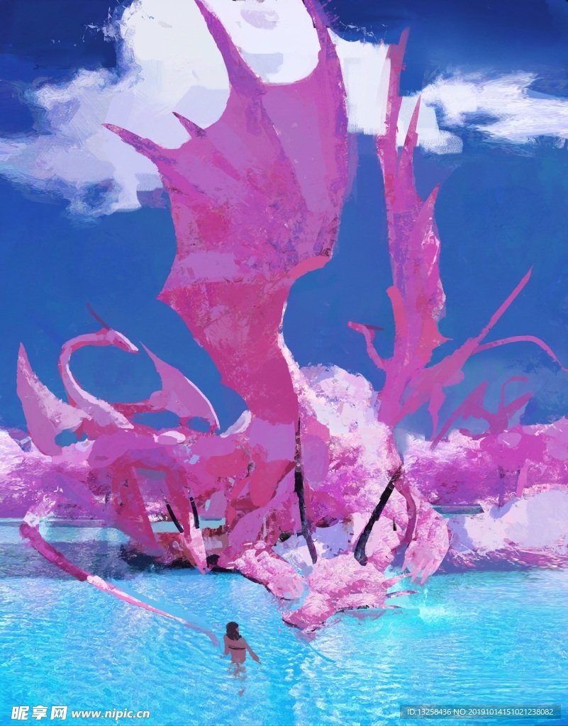 彩色人物動漫插畫背景
