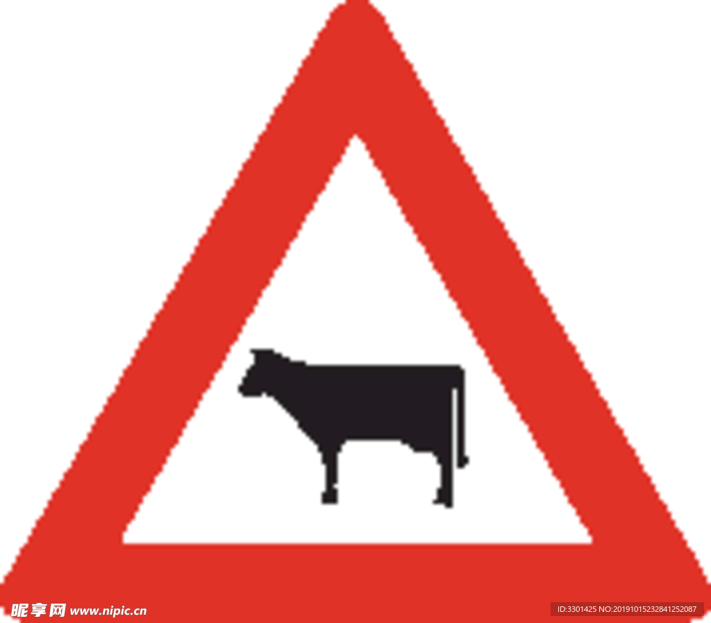 交通图标系列 注意牲畜图标