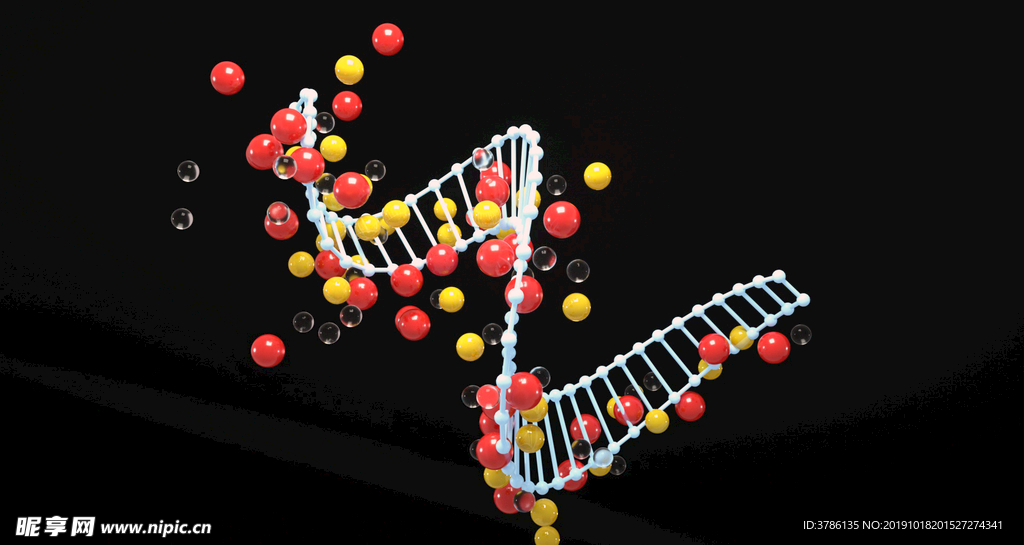 DNA基因螺旋链C4D渲染3D