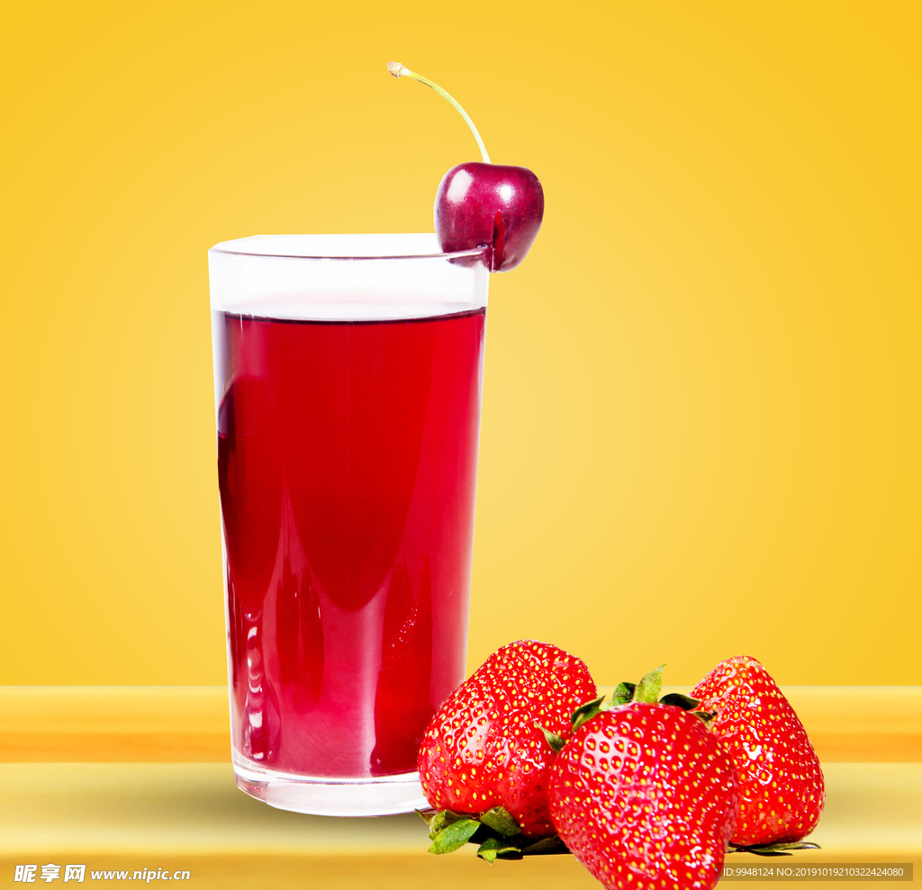 草莓汁水果浆果海报
