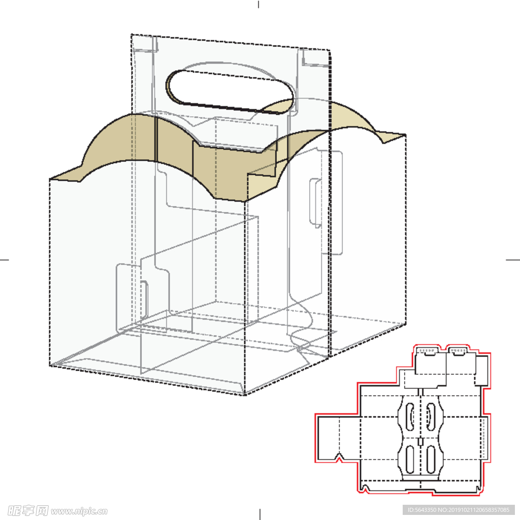 手拎盒 包装盒 效果图
