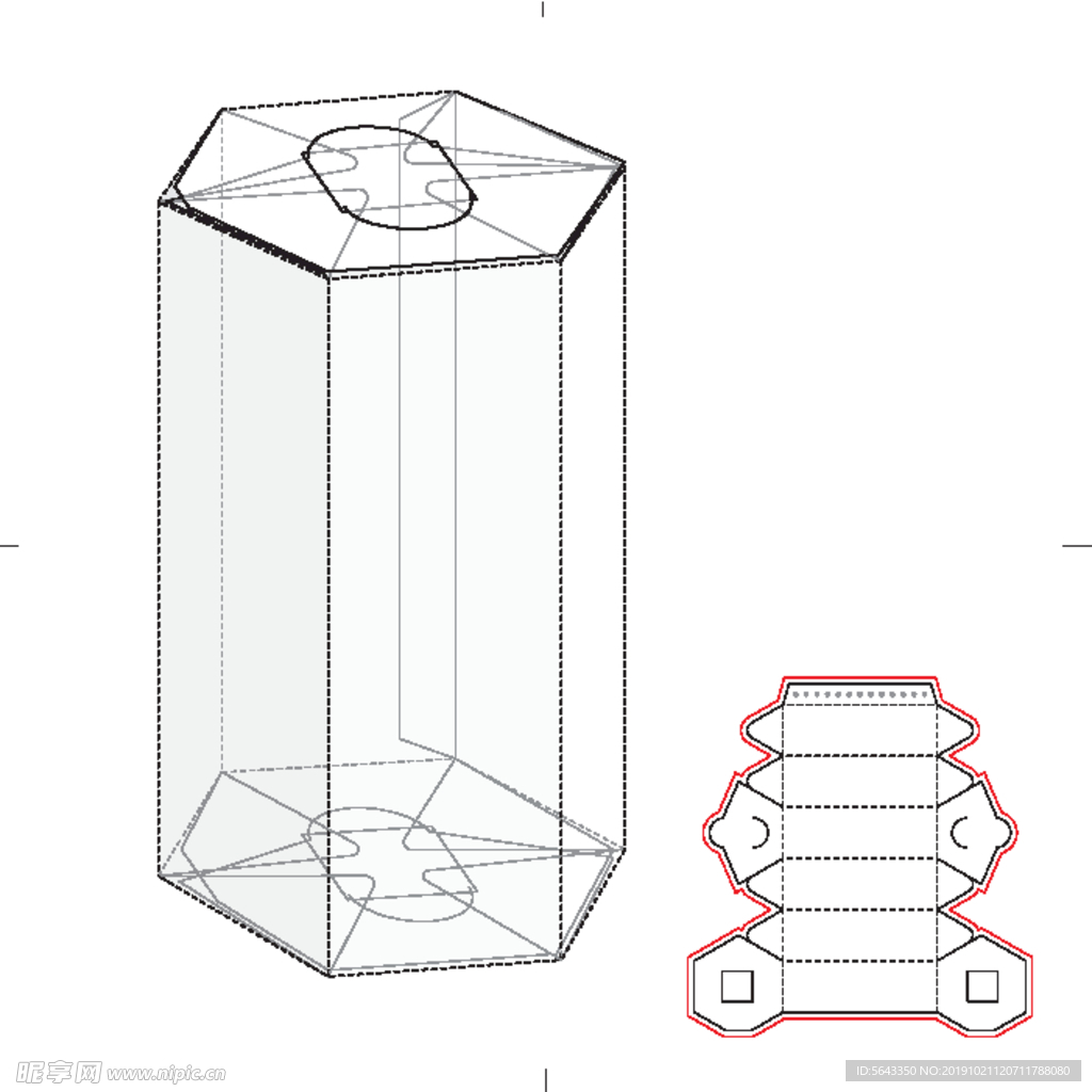 菱形包装盒 饼干盒 效果图