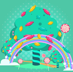 创意棒棒糖绿色可爱的糖果树