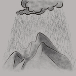 黑白山雨小画