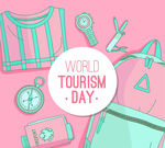 粉色背景世界旅游日