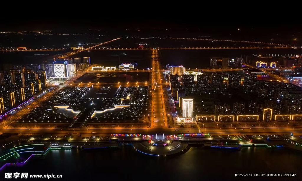 夜景 燈光 黃驊港 渤海新區